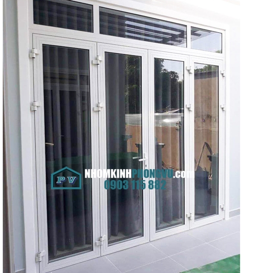 Làm cửa nhôm xingfa 4 cánh mở quay tại đường Tên Lửa, Phường Bình Trị Đông B, Quận Bình Tân, TPHCM 