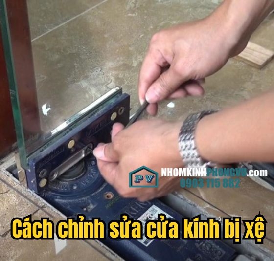 Cách chỉnh sửa cửa kính thủy lực bị xệ cánh cực đơn giản chỉ với 60s