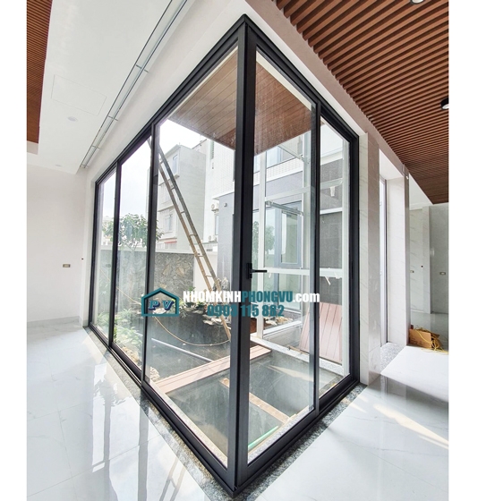 Làm vách nhôm kính xingfa cao cấp kèm cửa mở tại biệt thự anh Phong đường Tên Lửa, phường Bình Trị Đông B, Quận Bình Tân TPHCM